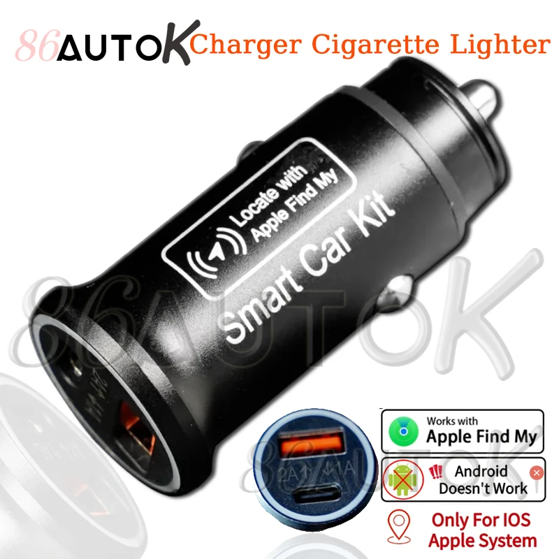 

Универсальный GPS-трекер, автомобильное зарядное устройство OBD, прикуриватель USB Type-C для Auto Iphone, Ipad, GPS-локатор Find My Apple, приложение