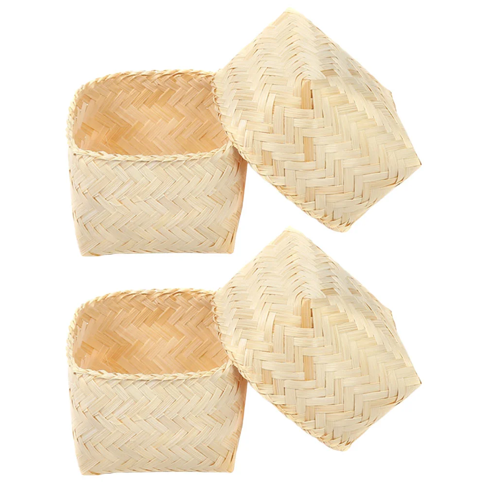 

2pcs Woven Storage Basket Storage Baskets Woven Baskets For Storage Candy Basket Woven Baskets For Storage