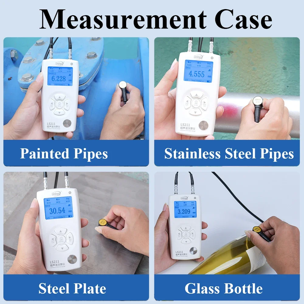 LS211 600 мм 0 001 разрешение Высокая точность ультразвуковой толщиномер цена