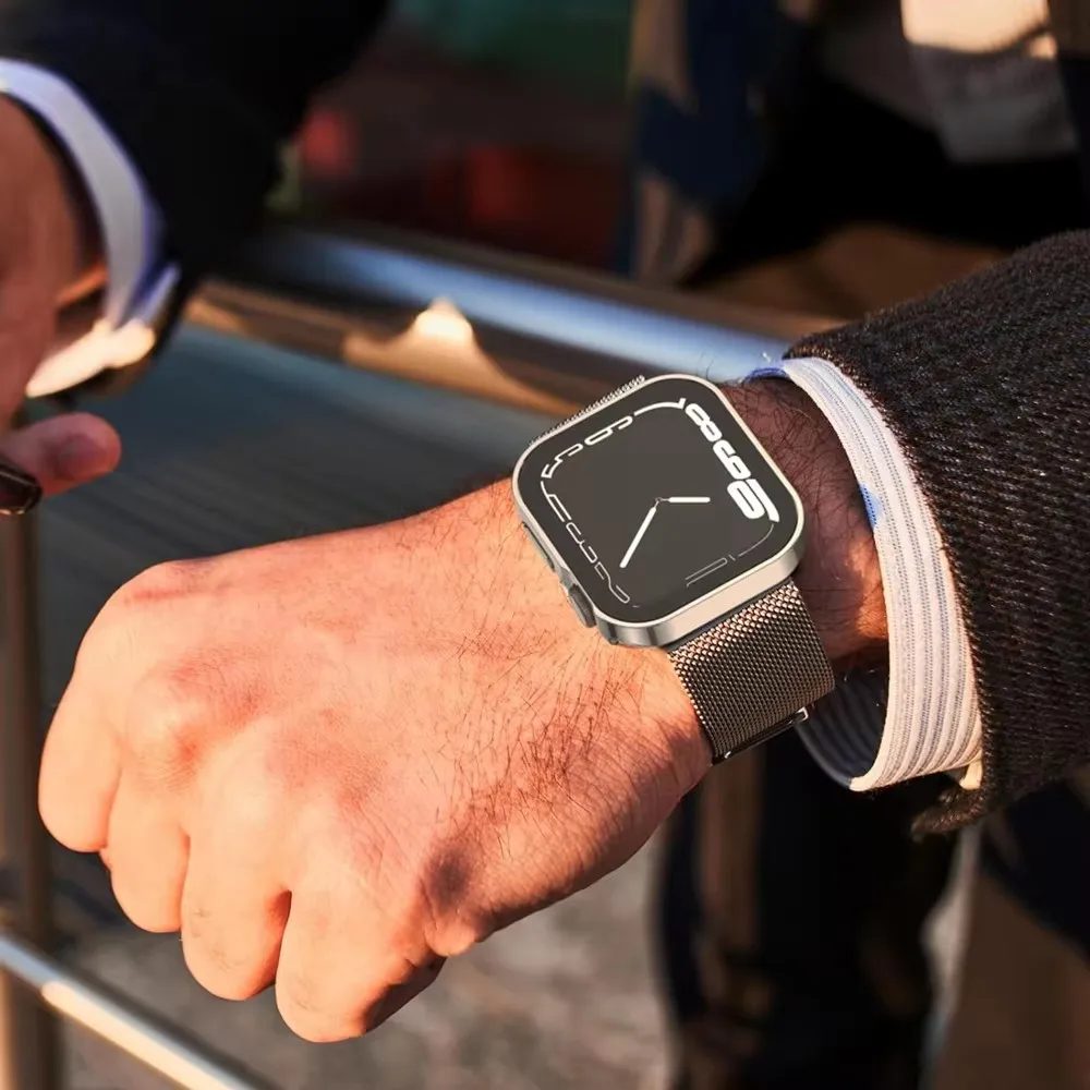 Стекло + водонепроницаемый чехол для Apple Watch 6 5 4 SE 44 мм 40 мм, защитная пленка для экрана жесткого ПК-бампера для iWatch Series 7 8 9 45 мм 41 мм 40 мм (art.: 3920c877ff08b) - 3920c877ff08b