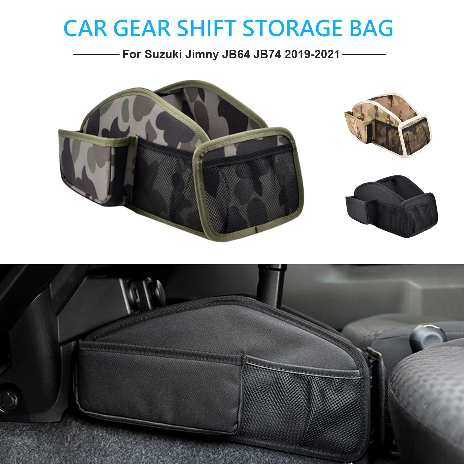

Car Gear Shift Storage Bag Organizer Tray For Suzuki Jimny JB64 JB74 2019 2020 2021 Car Interior Accessories Stowing Tidying