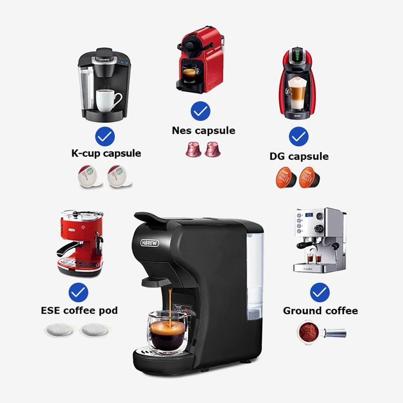 

HiBREW 4 in 1 multiple capsule espresso coffee maker machine and Dolce Gusto /Nespresso Capsule Rack/Storage Box