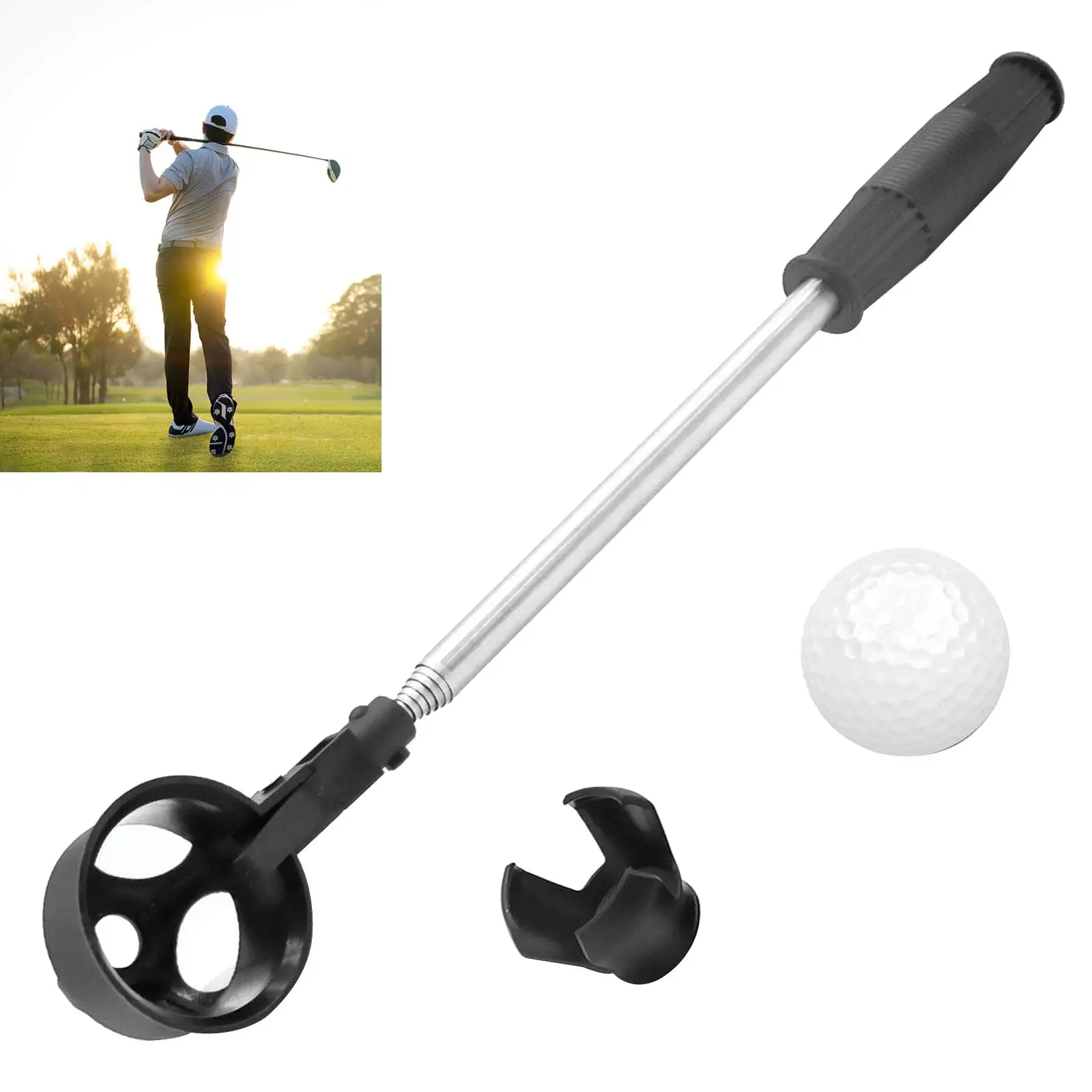 

Portable Stainless Steel Shaft Scoop 2M Telescopic Golf Ball Retriever Pick Up Scoop Automatic Locking Scoop 2022 New