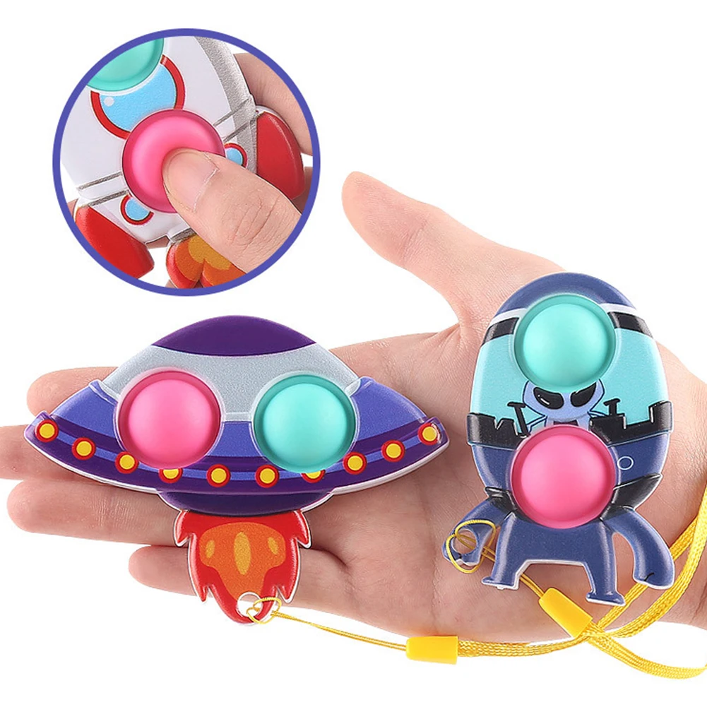 

Rocket UFO Sensory Toy keychain Stress Relief Antistress Board Autism Anxiety Fidget Toy For Kids