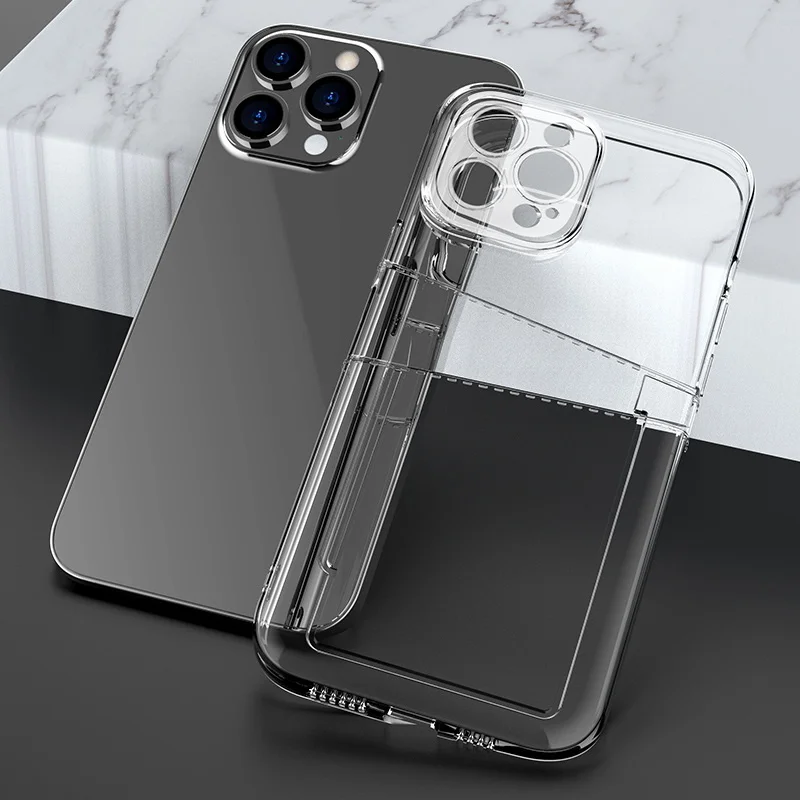 

Прозрачный чехол для телефона с отделением для карт для iPhone 13 12 11 Pro Max 12 13 Mini XS XR X 7 8 SE 2020 противоударный мягкий бампер из ТПУ задняя крышка