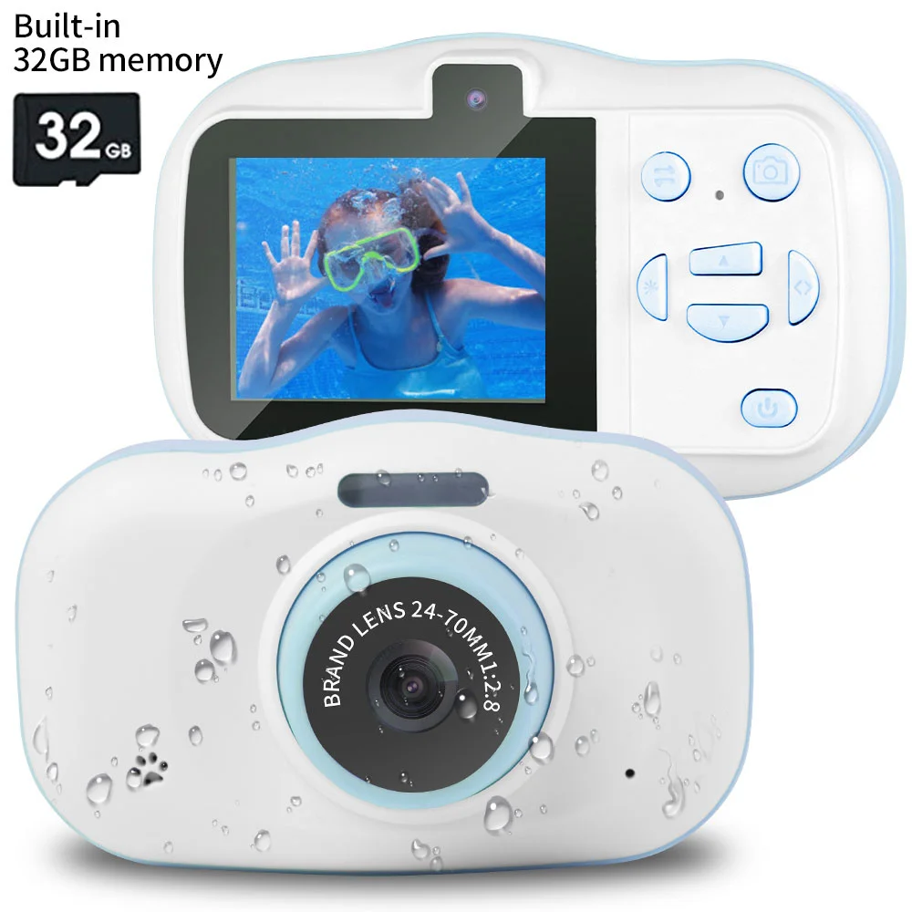 

Children Camera Waterproof 720P Mini Selfie Kid Toy Digital Cameras 32G Video Camcorder Toy Kids Boys Girls Birthday Gift Sale