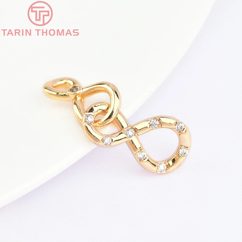 

(6076) 4PCS 7x14MM 8.5x14.5MM 24K Gold Color Brass with Zircon Charms Bracelet Connector High Quality Diy Jewelry Accessories