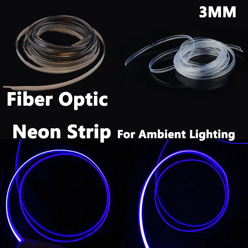 

Car 3MM Fiber Optic Neon Strip Extended Invisible Light Guide Accessories For Interior Atmosphere Decorative Lighting Equipment