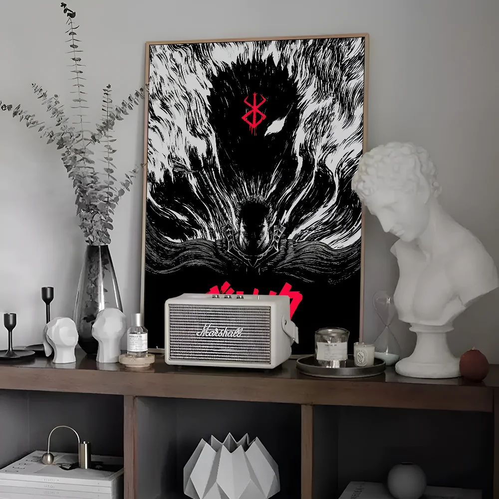 Берсерк японский самоклеящийся художественный постер HD качество настенное