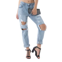 blue jeans for women jeans high waisted high quality jeans knee ripped jeans streerwear vintage hole jean trousers for women