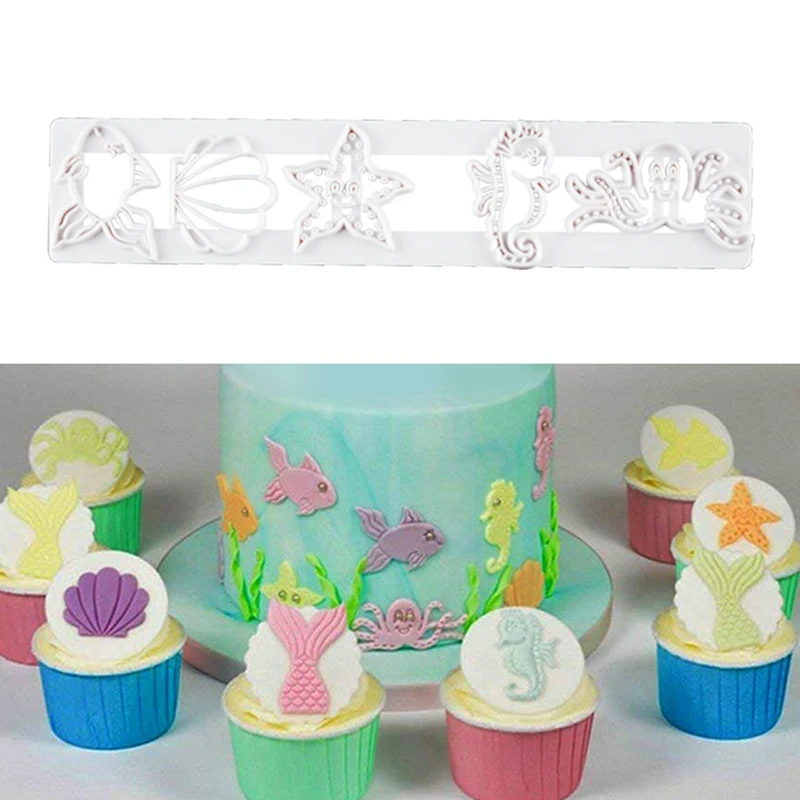 

Marine Theme Ocean Cookie Cutters Biscuit Mold Cookie Stamp Fondant Cake Mould Kitchen Baking Pastry Bakeware