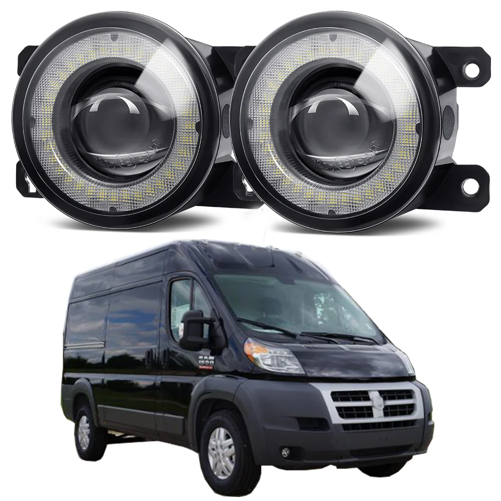 

2X30 Вт Автомобильные противотуманные фары в сборе, светодиодсветодиодный дневные ходовые огсветильник Angel Eye DRL 12 В для Ram ProMaster 1500 2500 3500 (город...