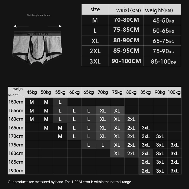 FK 3pcs Mens Underwear Cotton Boxers Panties Breathable Male Underpants Sexy Boxershorts Men Trunk Fashion Color Block Boxer