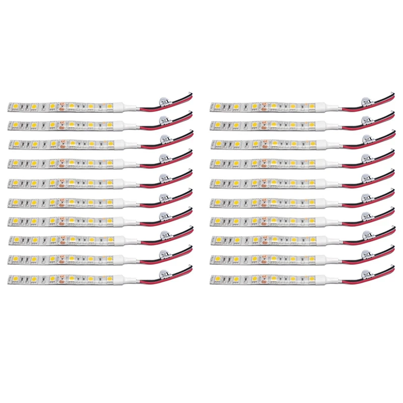 

20Pcs 10Cm Waterproof Warm White 5050 LED Strip Lights Dc 12V Caravan Boat Car