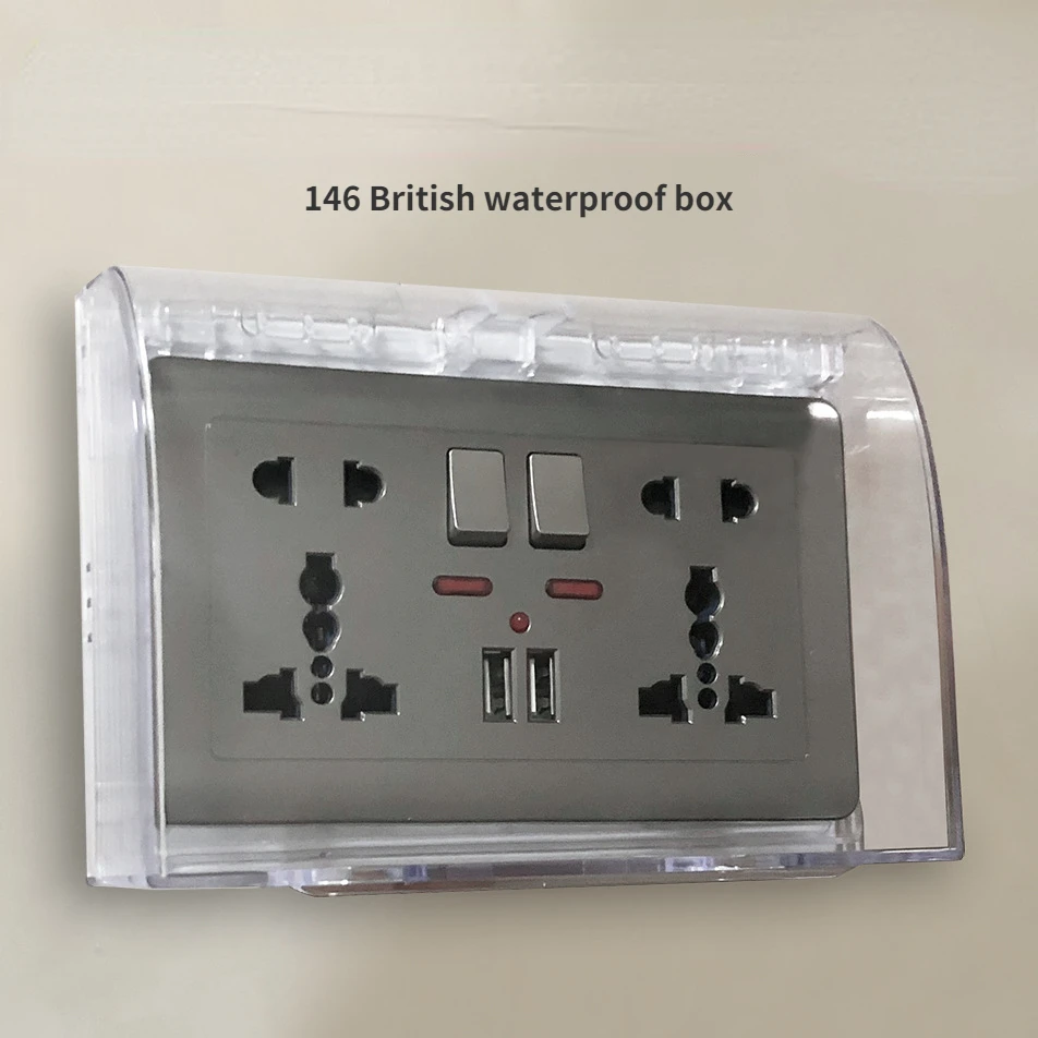 

146 Waterproof Toilet Socket Splash Box Switch Safety Cover Transparent Bathroom