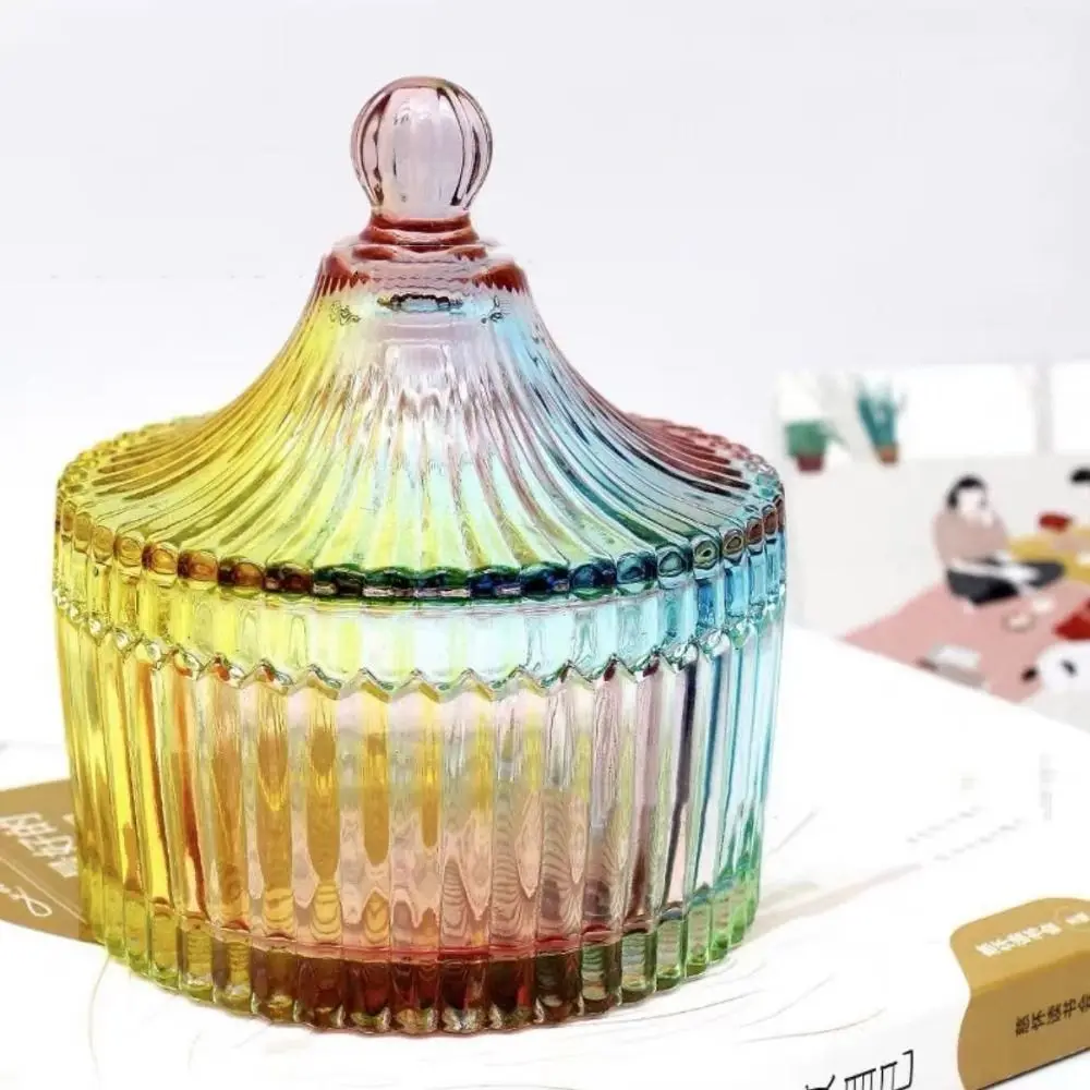 Разноцветный прозрачный контейнер для конфет с крышкой