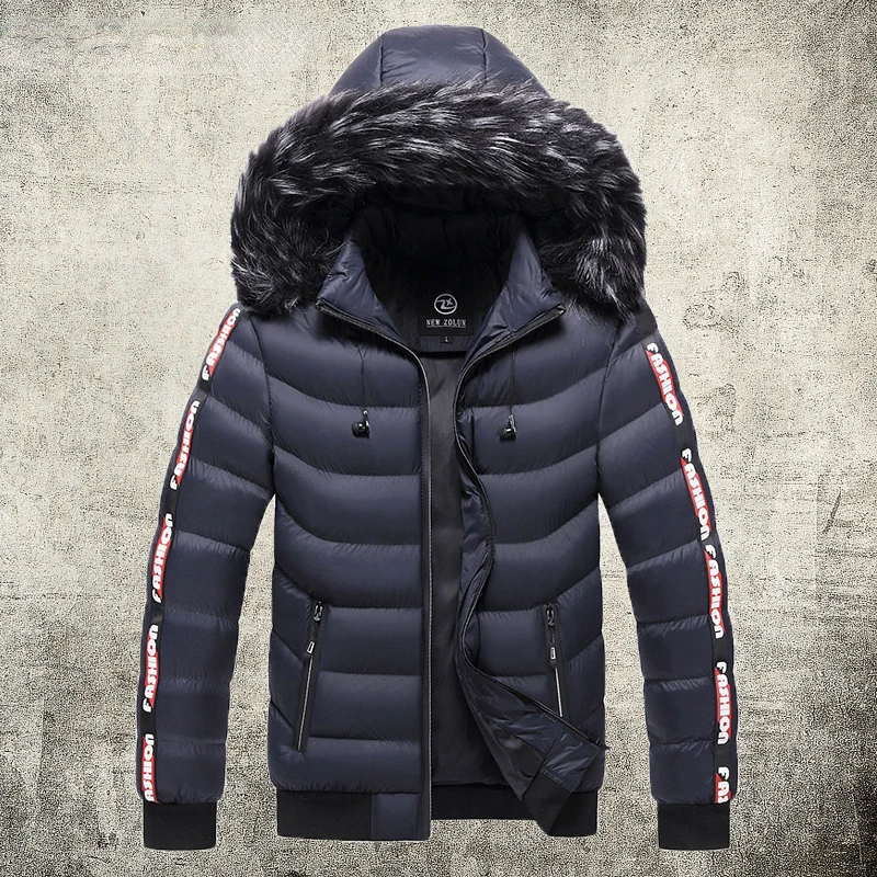 

Winter Jacket Men Fur Collar Warm Thick Parka Male Outerwear Thermal Wool Down Jacket Coats Fleece Hooded Puffer Jacket