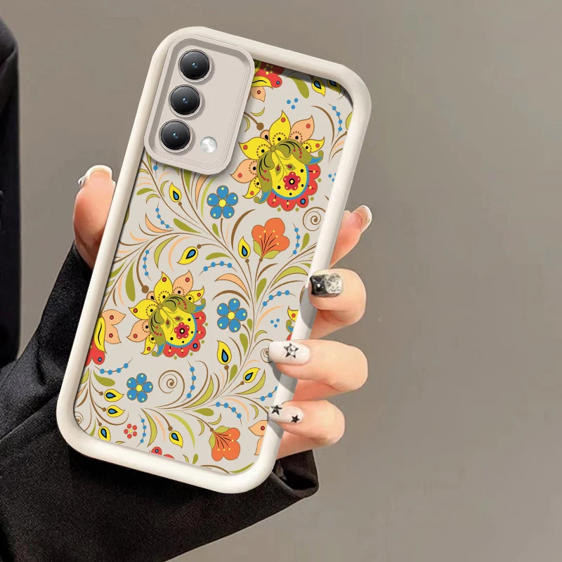 Фото Противоударный матовый чехол для телефона Infinix Camon 50 40 Pro Spark 40C 30 Pro 6 Go 1 2024 Pova 9 7 Ultra 6 Neo с цветочным принтом №1