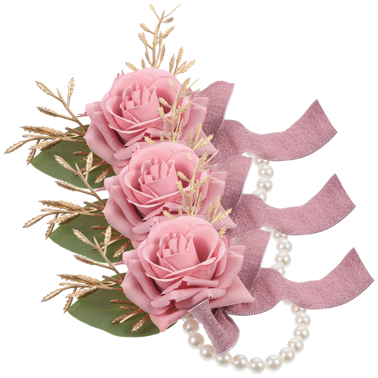 

3 Pcs Wrist Tape Flower Corsage Bracelet Artificial Flowers Bride Plastic Corsages Wedding Bridesmaid