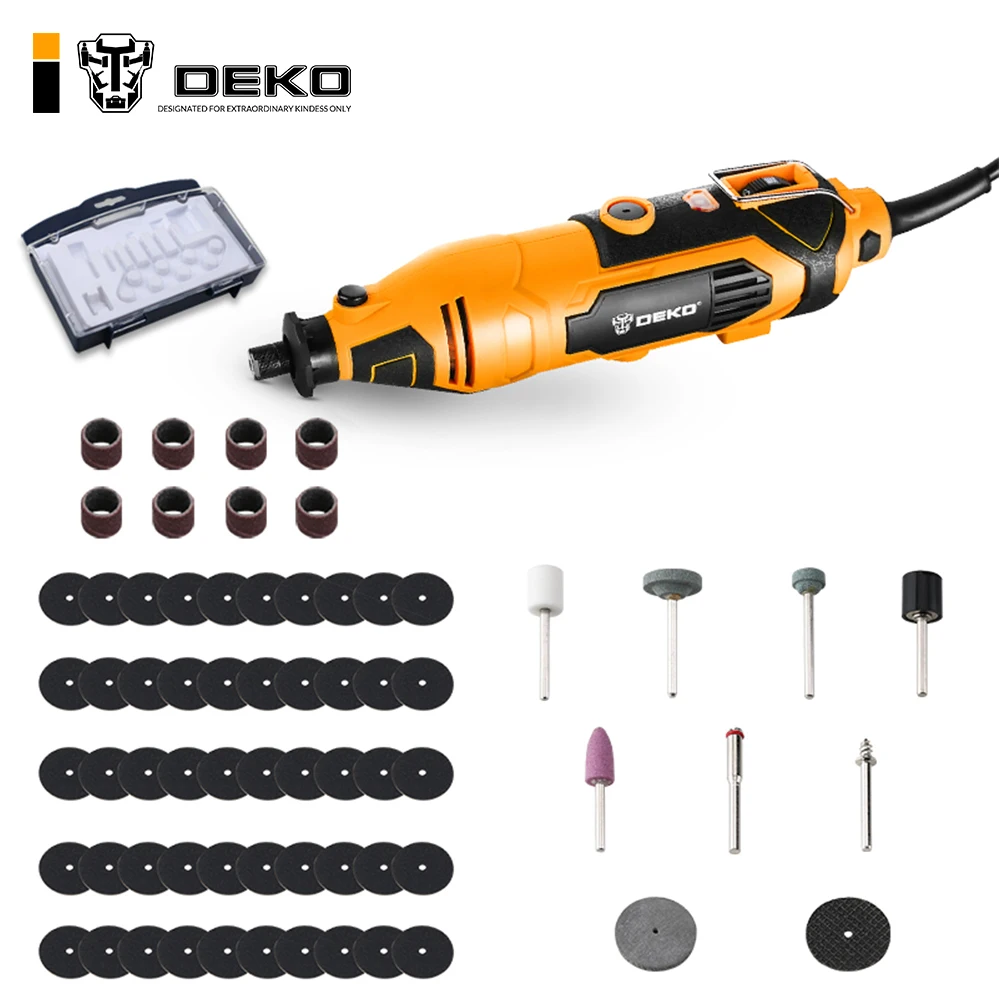 

Электрическая дрель DEKO DKRT02 с переменной скоростью, мини-шлифовальный инструмент, набор для резки, полировки, сверления, с аксессуарами dremel 67...