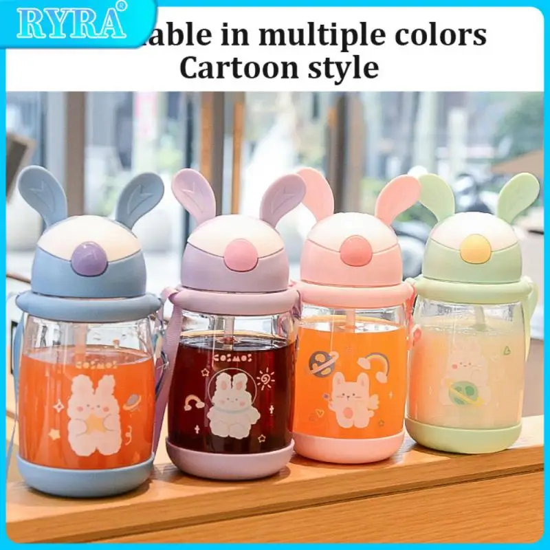 

Портативная кофейная чашка 18x8 см, детская чашка с отскоком для лета, креативная чашка для воды, питьевой инструмент, большая емкость, соломе...