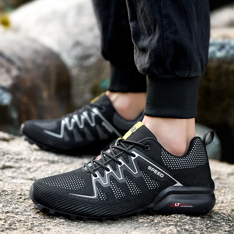 New Outdoor Sports Hiking Shoes Men Breathable Trekking Trail Sneaker Cushioning Non-slip Climbing Male Sneakers Big Size 40-47