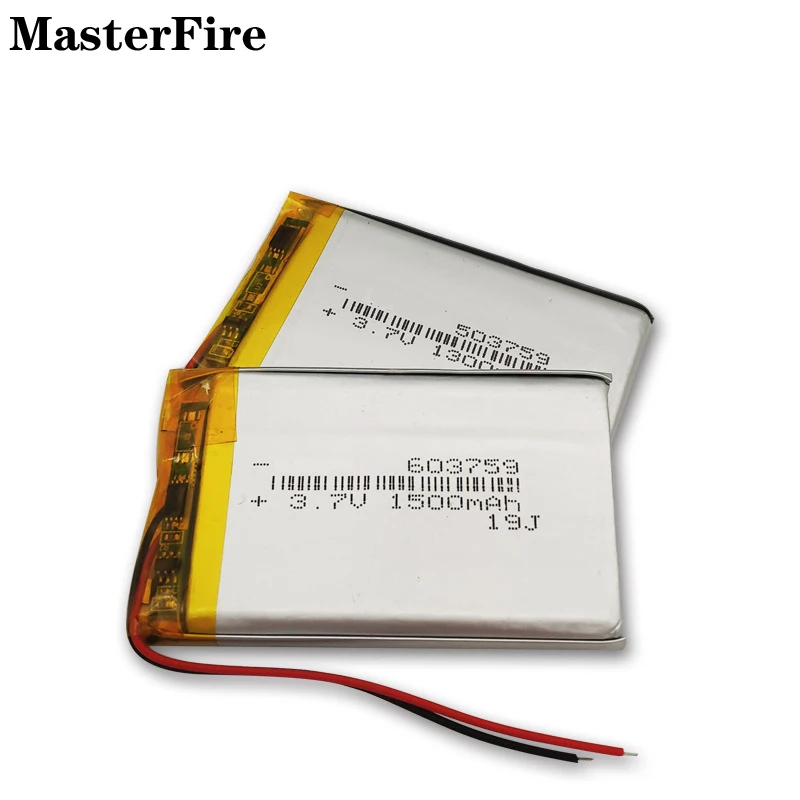 

2-10PCS 603759 3.7V 1500mah Rechargeable Lithium Polymer Battery for Balance Car Fingerprint Lock Electric Tool Game Player Cell