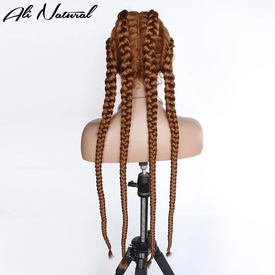 

Синтетический Плетеный парик 360 кружева парик имбирного цвета парик косички темно-оранжевый #30 коричневый чистый цвет 4 косички кружевной п...