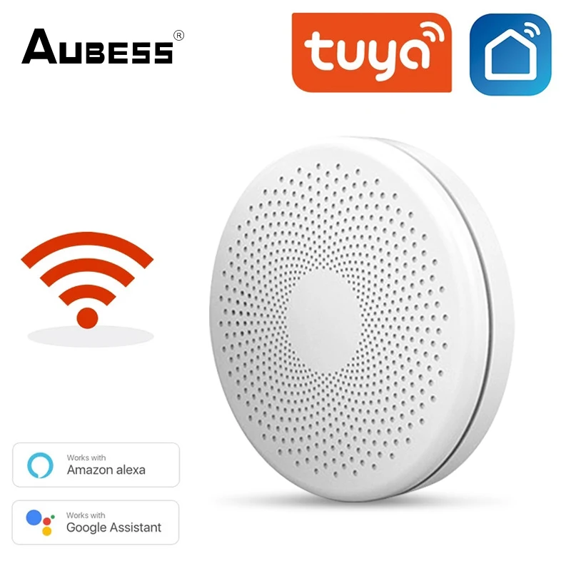 

Aubess Tuya Smart WiFi Smoke & Carbon Monoxide Composite Home Fire Detector Smoke Alarm Sensor Work With Smart Life APP