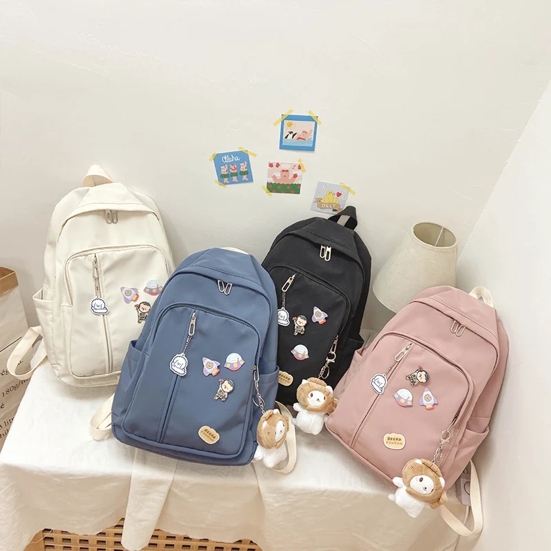 

Женские и детские сумки, водонепроницаемый нейлоновый рюкзак, Корейская и японская мода, школьный портфель для студенток, многослойные дор...