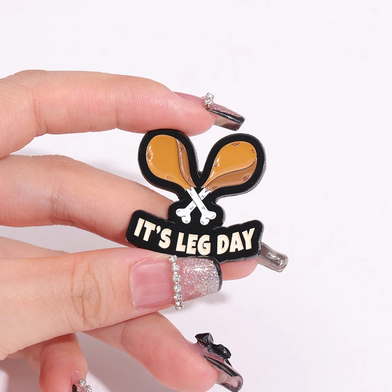 Эмалированные значки It's Leg Day на заказ забавные броши День Благодарения для