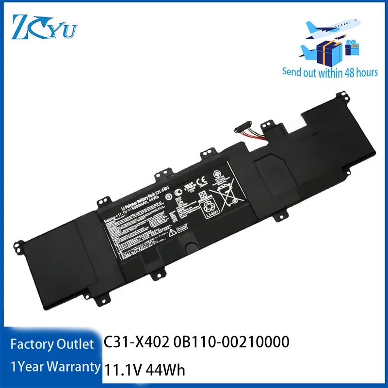 Фото Аккумулятор для ноутбуков Asus VivoBook F402CA, S300CA, S300E, S400CA, S400E, 0B110-00210000 и др., 11.1В, 44Втч, модель C31-X402 №1