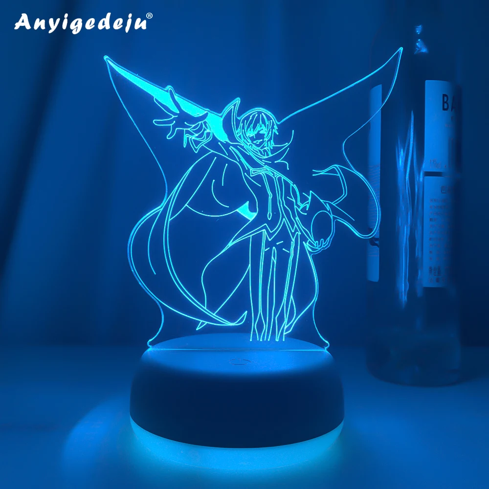 

Led Anime Lamp Code Geass Lelouch Lamperouge for Bedroom Decoration Nightlight Birthday Gift Room Decor Manga Night Light