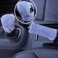 winter plush car automatic gear rod cover automatic gear wool handbrake sleeve thick warm car interior design accessories