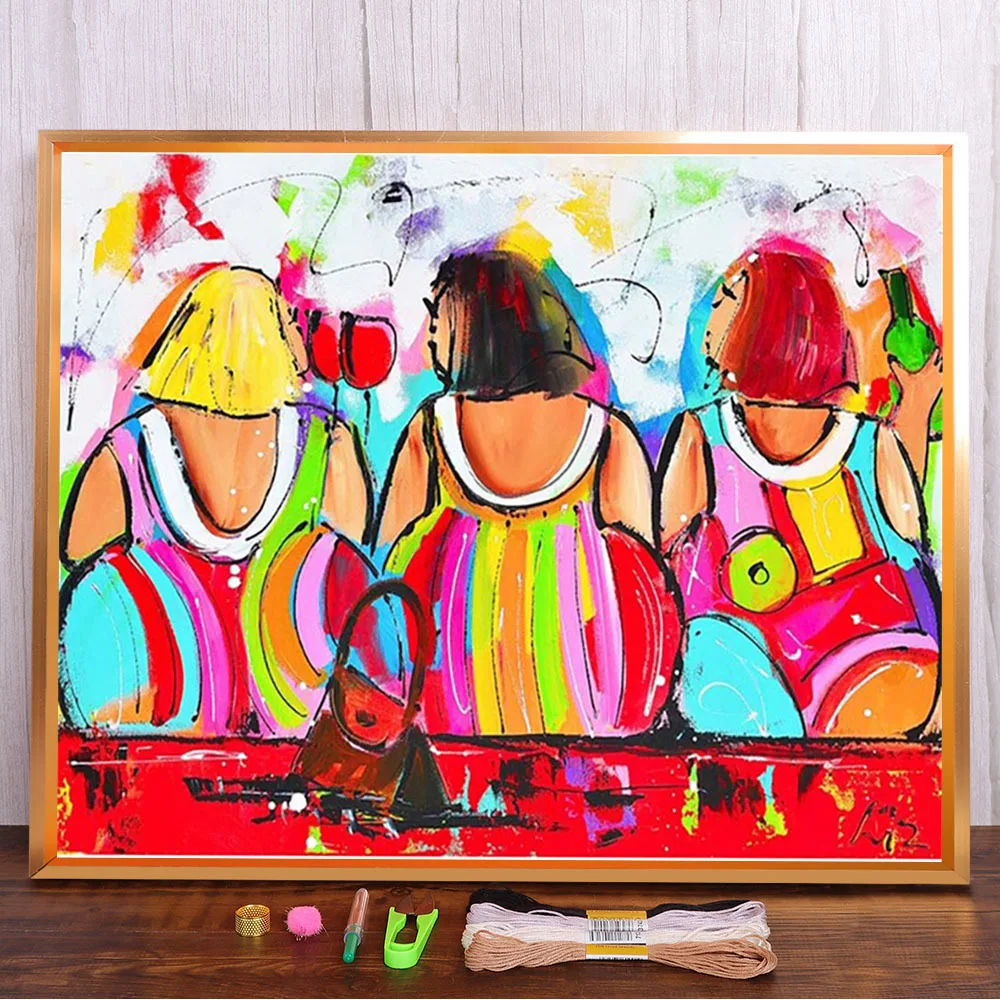 

Набор для вышивки крестиком 11CT с изображением сексуальной женщины из мультфильма Толстая Леди Набор для вышивки своими руками DMC нитки живо...