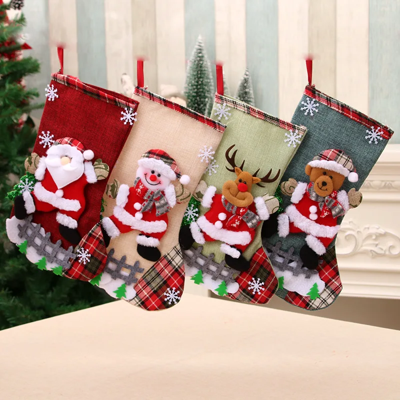 

Christmas Stocking Christmas Tree Decor Christmas Decorations for Home Navidad 2022 New Year Gift Candy Bag Cristmas Ornament