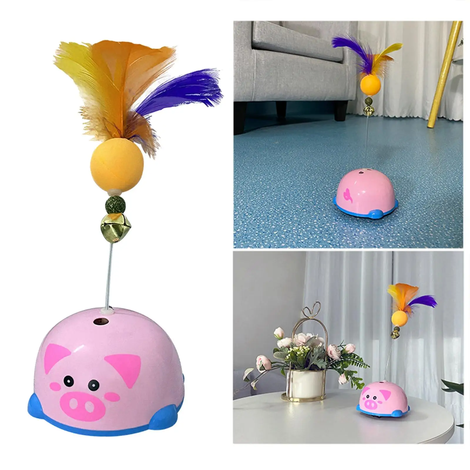 

Интерактивная игрушка для кошек, Ловец с питанием от батарейки, перьевая палочка, движущиеся игрушки для кошек, палочка с перьями, игрушка д...