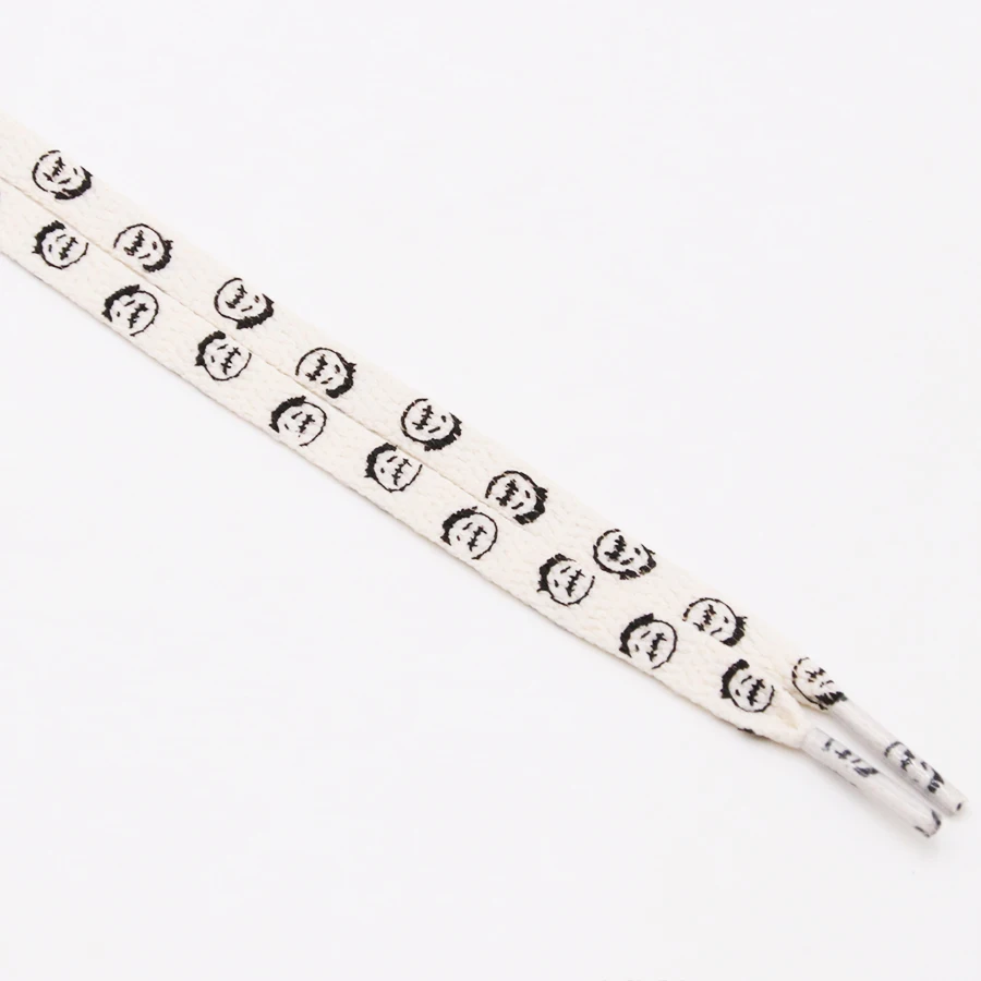 WeiouLaces 8MM Polyester Cords Carton Ropes Flat Silk Screen Elder Pattern Printed Strings Summer Camping Running Jogging Lacets