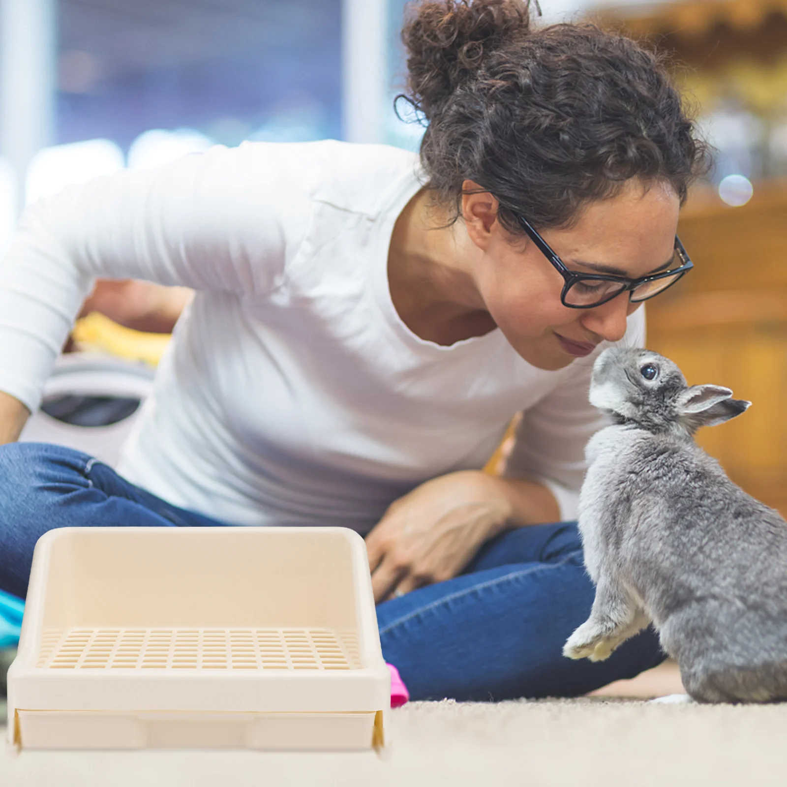 

Box Litter Rabbit Toilet Bunny Small Pet Potty Guineapan Large Cagesemi Cat Bedding Rabbits Kitten Drawer Feeder Hay Open Mini
