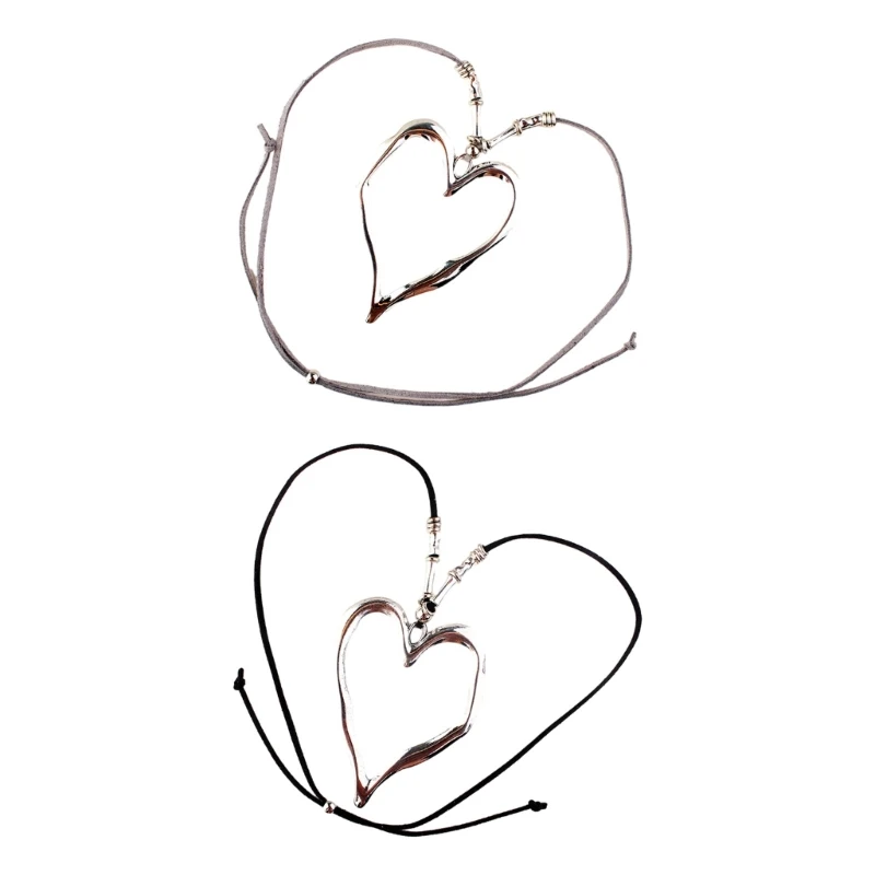 

Big Irregular Hollow Heart Necklace Alloy Material Jewelry Gift for Girls Women