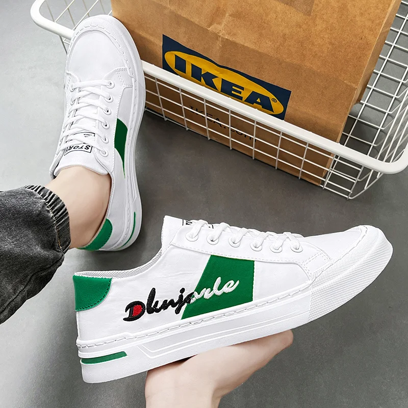 Summer Fashion Embroidery Low-cut Mens Skateboard Sneakers Breathable Flat Sports Shoes For Man Waterproof Men Skateboard Shoes