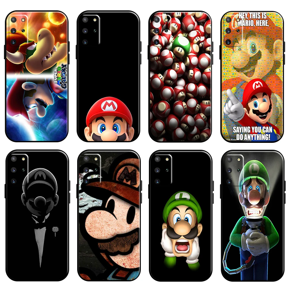 

Cute Super Mario Bros Phone Case For Samsung Galaxy S21 S20 Plus Ultra FE 5G Back Black Funda Carcasa TPU Soft Silicone Cover
