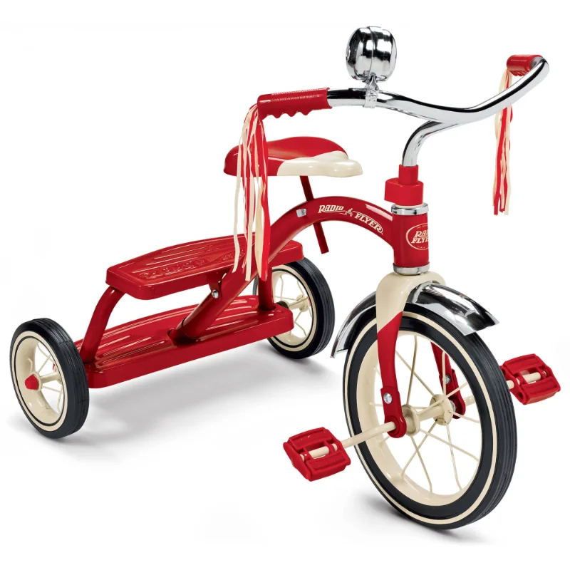 Radio Flyer, Classic Dual Deck Tricycle, 12" Front Wheel, Re
