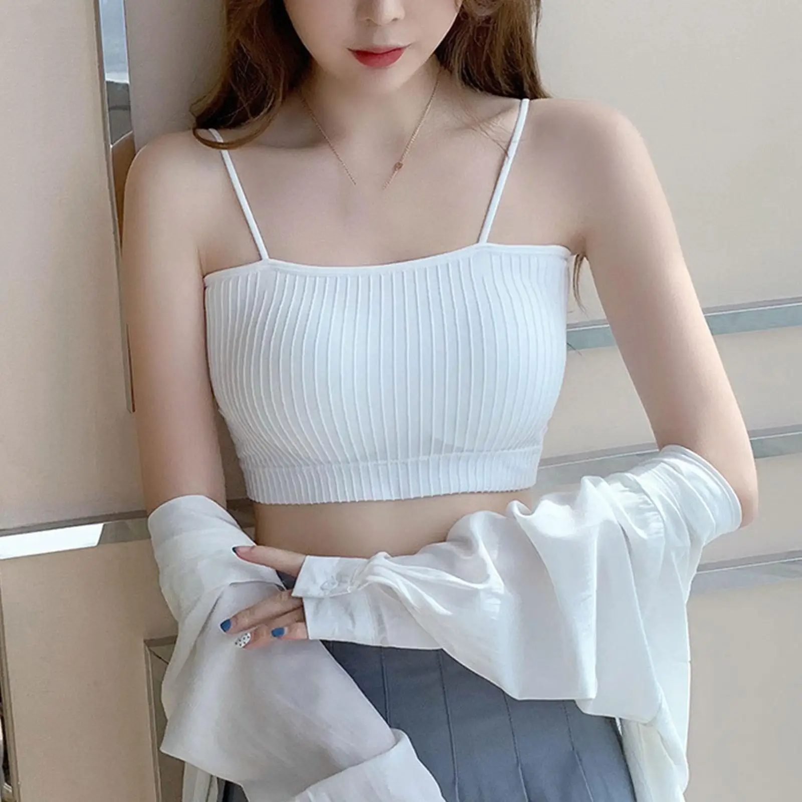 Women Tube Top Invisible Bra Top Sexy Underwear Crop Lingerie Tops Removable Bandeau Sexy Seamless Bra Top Tops Women Pads I7X7