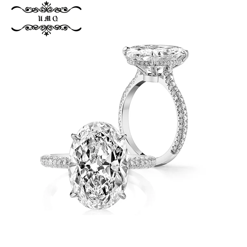 

5 Ct Four Prong Solitaire Engagement Rings for Women Design 12*10 Mm Center Stone 925 Sterling Silver Bridal Band Ring