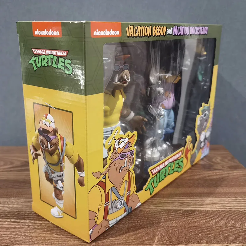 Фото Фигурка черепахи-ниндзя NECA 54359 Bebop and Rocksteady, экшн-фигурки, 7-дюймовая подвижная модель куклы, подарок для детей, оригинал №2