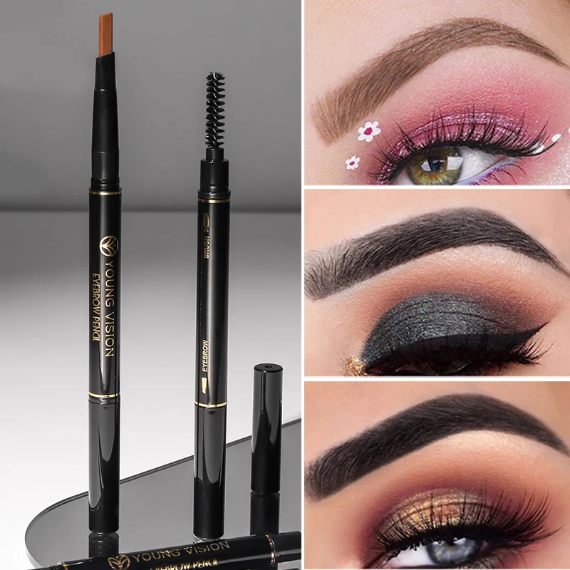 

3 Colors Silky Double Headed Eyebrow Pencil Automatic Rotating Eyebrow Pencil Long Lasting Brown Eye Brow Makeup Cosmetics Tools