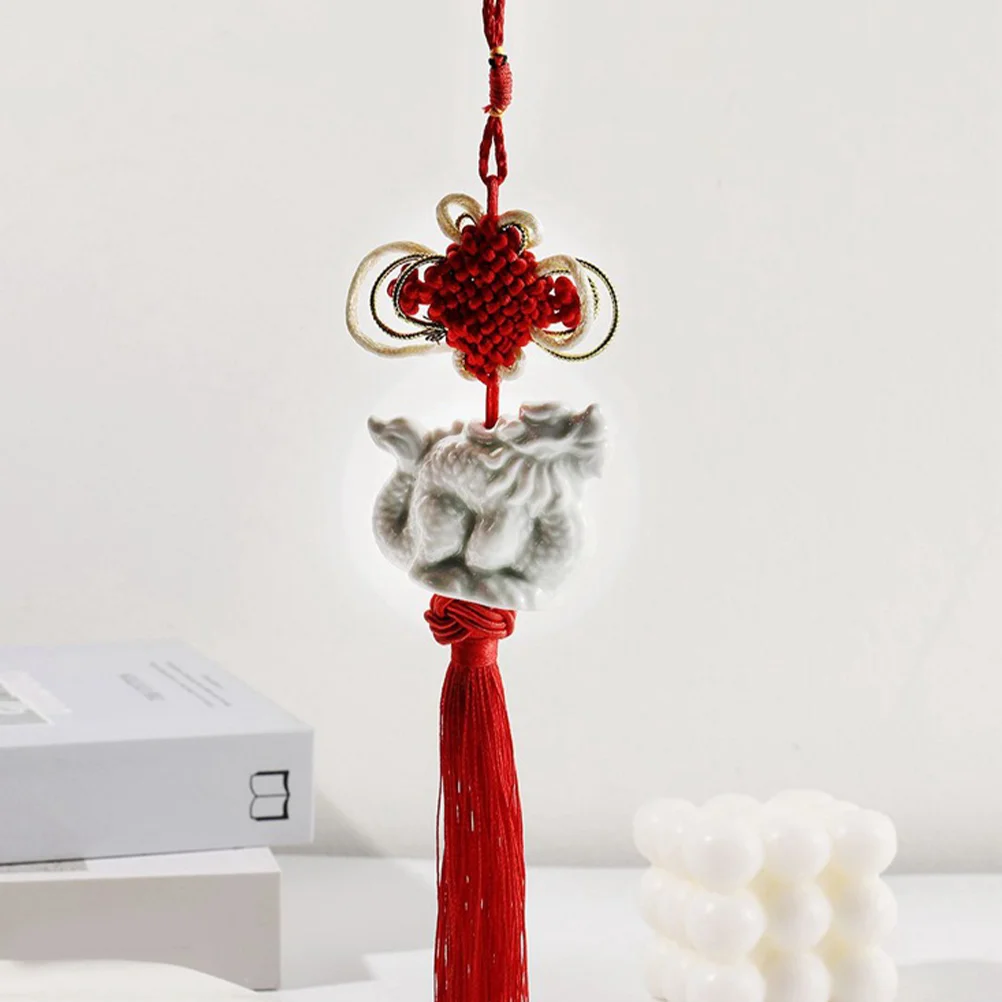 

2 Pcs Crafts Vintage Style Ceramic Office Decor Delicate Hanging Ceramics Party Pendant Car Ornament