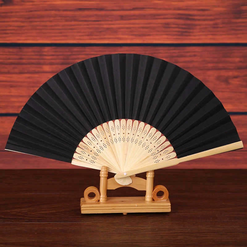 

Paper Folding Fans Blank Bamboo Hand Held Fan for Practice Calligraphy Doodle DIY Painting Wedding Party Decor Gifts