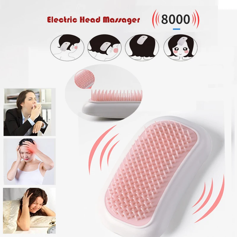 

Electric Head Massager Scalp Vibration Brush Hair Massager Comb Anxiety Physiotherapy Apparatus Scalp Massager masajeador Tool